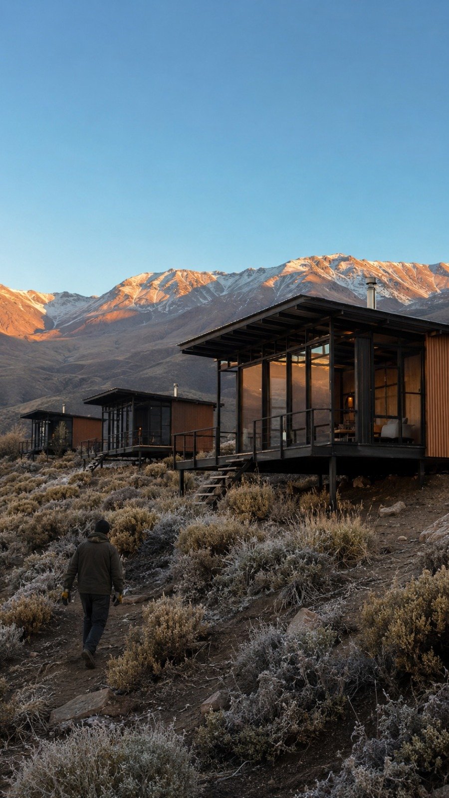 Vivienda modular contemporánea integrada en un paisaje natural de montaña