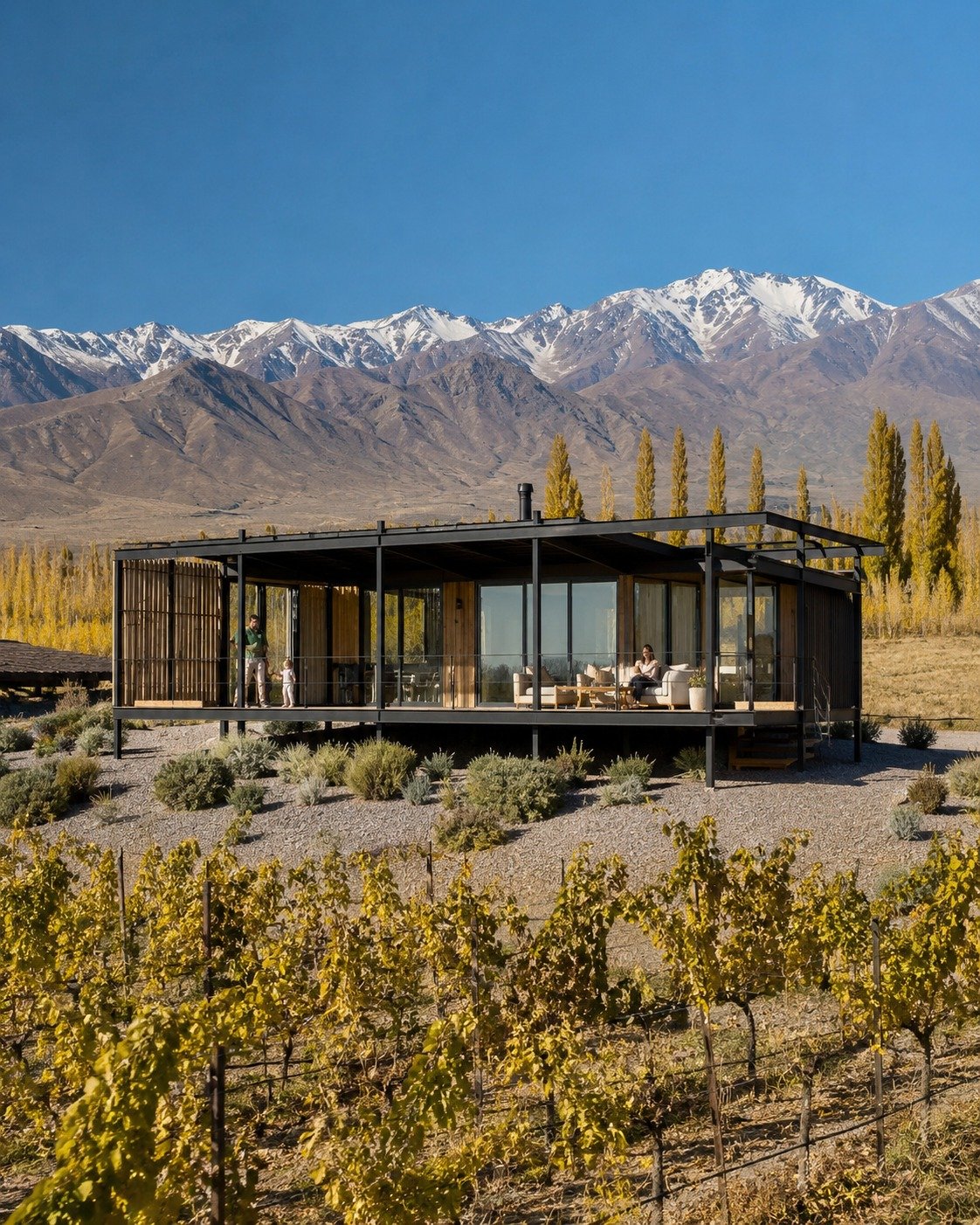 Vivienda modular premium implantada en un entorno de montaña